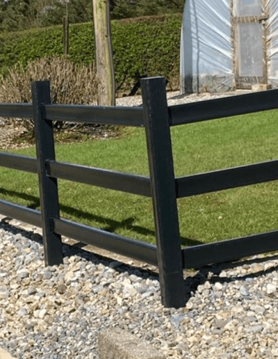 Plastic fence around a yard with poly tunnel Next Generation Plastics Manufacturer Ireland