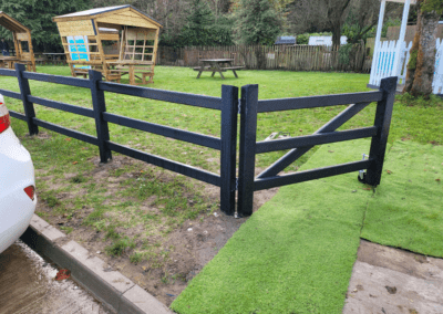 Plastic fencing with gate installed kids playground Meath Ireland