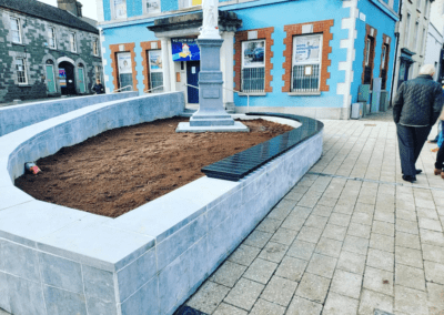 Plastic street furniture Meath Ireland bench on curved concrete