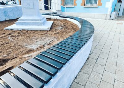 Street Furniture made from recycled plastic bench in town in Ireland - NGP