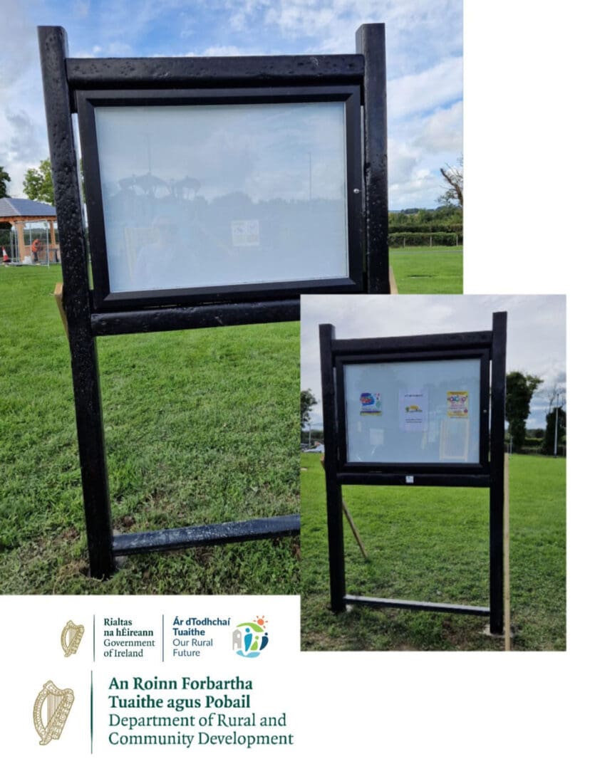 Recycled plastic notice board display stand with lockable case Next Generation Plastics outdoor signage holder