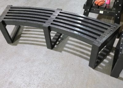 curved bench and normal bench in warehouse next genration plastics