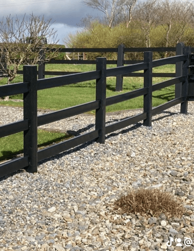 Recycled Plastic Fencing black installed in a house in Ireland Irish manufacturer NGP