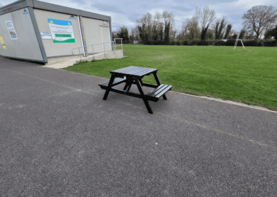 Small picnic bench made using recycled plastic in NGP Meath Ireland