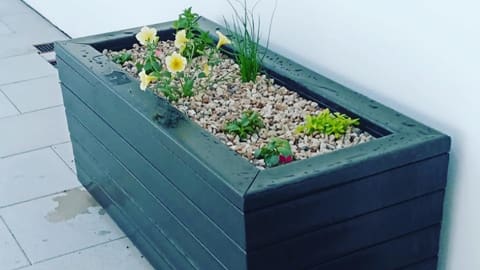 Plastic Trough planter for outdoor herb garden 1200x500x500