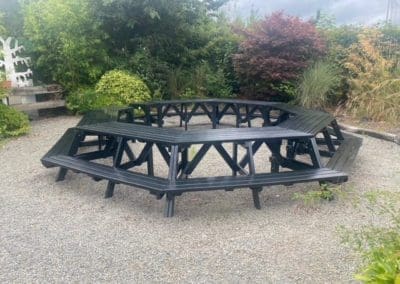 Large Octagon Bench in Garden Next Generation Plastics Meath Ireland