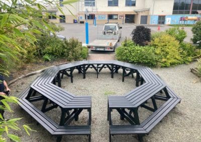 Large Octagon bench for school in meath Ireland - Next Generation Plastics