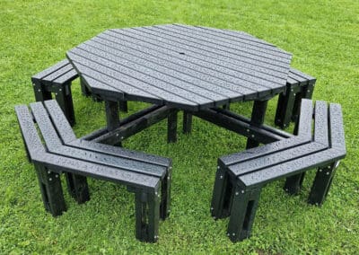 8 seater picnic table without back- Octagon shape Next Generation Plastics NGP outdoor plastic furniture