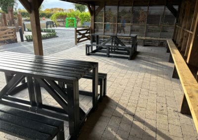 Greenway Services Hub outbuilding sheltered dining and seating area NGP Next Generation Plastics